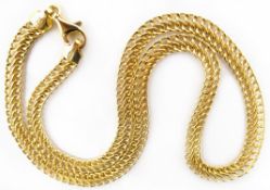 Silver-gilt double chain necklace,