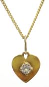 14ct diamond heart pendant hallmarked on 18ct gold necklace stamped 750