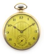 Mid 20th century 9ct gold Swiss made pocket watch Condition Report 55.