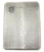 Silver cigarette case, engine turned decoration by Gieves Ltd, Birmingham, 1947, approx 5.