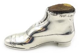 Edwardian silver shoe pin cushion by Spurrier & Co, Birmingham 1909,