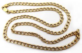 9ct gold flattened chain necklace hallmarked 46cm approx 5.