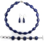 Lapis lazuli silver bracelet stamped 925,