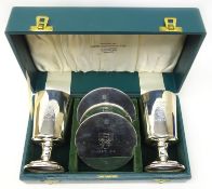 Pair of silver Ripon Cathedral souvenir goblets by Barker Ellis Birmingham 1971, approx 9.