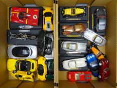 Collection of twenty large scale die-cast models by Burago, Maisto,