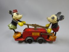 Lionel Corporation America clockwork tin plate Walt Disney Mickey and Minnie Mouse 'O' gauge