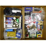 Various makers 'OO' gauge; unmade kits for trackside accessories, boxed die-cast models,