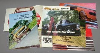 Late 1960's-70's British Leyland car brochures for Mini, Mini Clubman, GT, & 1275GT,