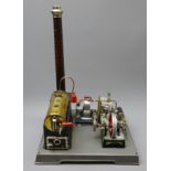 Early 20th century German tinplate stationary steam plant, probably by Doll & Co,