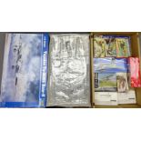 Twelve unmade aeroplane construction kits by Trumpeter, Academy, Revell,
