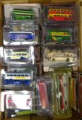Twenty-five EFE (Exclusive First Editions) die-cast models of buses including coaches and double