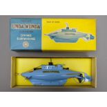 Sutcliffe Models Unda-Wunda tinplate clockwork Diving Submarine, pale blue/gilt, 1970's,