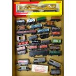 Hornby 'OO' gauge Breakdown Crane, boxed, and thirty-one wagons by Hornby,