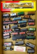 Hornby 'OO' gauge Breakdown Crane, boxed, and thirty-one wagons by Hornby,