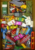 Quantity of unboxed and playworn die-cast models including tractors and farm machinery by Dinky,