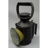 BR(M) Railway Signal lamp, black painted body with blue/red/clear filters, burner stamped BR/LMR,