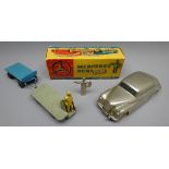 Prameta Kolner Automodelle clockwork nickel plated die-cast Type 2 Mercedes-Benz 300 with traffic