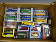 Fourteen die-cast models of buses by Corgi, Oxford, Malta, EFE etc,