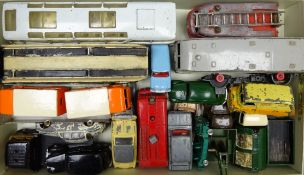 Twenty-three unboxed and playworn Dinky die-cast models including Horsebox, Commer Breakdown truck,