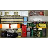 Twenty-three unboxed and playworn Dinky die-cast models including Horsebox, Commer Breakdown truck,