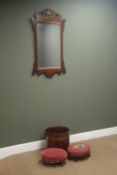 George III style mahogany and gilt framed wall mirror, (W51cm, H94cm),