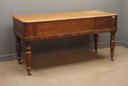 John Broadwood mahogany square piano, egg and dart carving, turned supports, W175cm, H87cm,