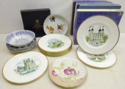 Set of eight Wedgwood limited edition plates decorated with Castles and Country Houses,