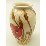 Moorcroft Harvest Poppy vase designed by Emma Bossons, 2009, H13.