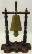 19th century/ early 20th century eastern table bell, with three graduating brass bells,
