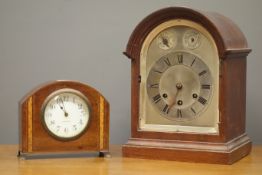 Early 20th century mahogany cased mantel clock with 'Gustav Becker' triple train driven chiming