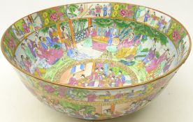 Large 19th century Cantonese Famille Rose punch bowl,