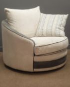 Wren furniture - swivel armchair upholstered in jumbo cord fabric,