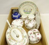 Minton 'Ancestral' pattern tea set for eight, Victorian B & L ltd Farmers Arms plate,