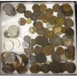 Small collection of Great British and World coinage including; Queen Victoria bun head pennies,