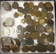 Small collection of Great British and World coinage including; Queen Victoria bun head pennies,