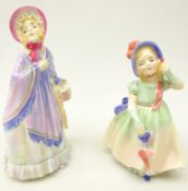 Three Royal Doulton figures 'The Little Mistress' potted by Doulton HN 1449 and 'Babie' HN1679 (2)