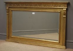 Architectural gilt framed bevel edged wall mirror, W117cm,