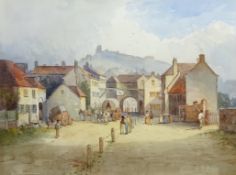 'Newborough Gate, Scarborough', early 20th century watercolour after Francis Nicholson 24.5cm x 33.