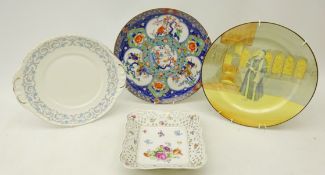 Dresden square dish with pierced decoration, Royal Doulton 'Shylock' character series plate,