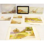 Alfred Durham, 'Scalby Mills Hotel & Forge Valley Cottages', pair of watercolours, signed 17.