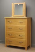 Oak chest, four drawers, stile supports, (W89cm, H112cm,