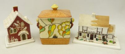 Art Deco Crown Devon Fieldings biscuit jar and cover no.