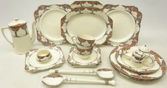 Collection of Crown Ducal Orange Tree wares including: pair of Salad Servers, Cruet and mustard,