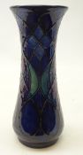 Moorcroft Lattice pattern vase of tapered form with flared rim,