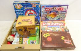 Two unopened Monopoly board games, 'Hull edition' and 'Hull City AFC edition', Morph piggy bank,