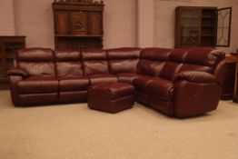 Seven seat Corner sofa group with electric end reclining chairs (This item is PAT tested - 5 day