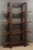 Wren Furniture - oak four tier open bookcase shelving unit, W120cm, H180cm,