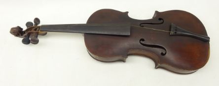 Mid 19th Century German 36cm two piece maple back, ribs and spruce top violin,