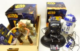 Star Wars Darth Vader telephone and a similar R2-D2 telephone, both boxed,