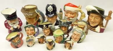 Royal Doulton Character Jugs, four larger and eleven smaller, incl.